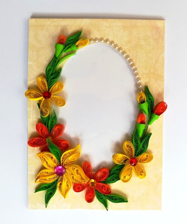 Yellow Themed Photo Frame Greeting Card image