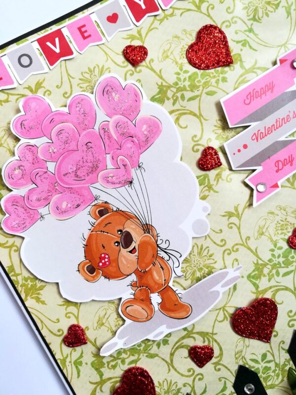 Love Balloons and Quilled Flower Fence Greeting Card image