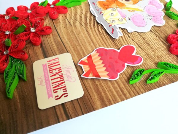 Quilled Corner Valentine Greeting Card image Quilled Corner Valentine Greeting Card image