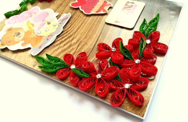 Quilled Corner Valentine Greeting Card image Quilled Corner Valentine Greeting Card image