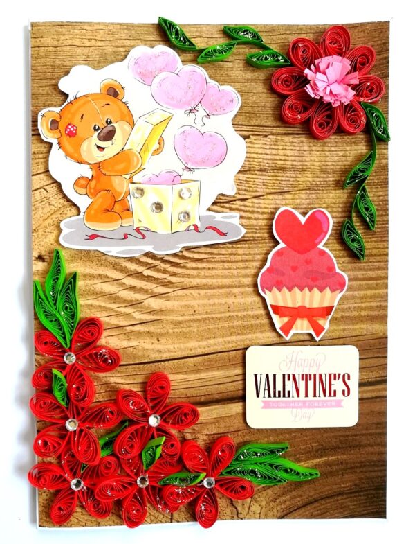 Quilled Corner Valentine Greeting Card image Quilled Corner Valentine Greeting Card image