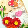 Quilled Red Love Flowers Valentine Greeting Card image