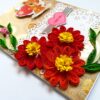 Quilled Red Love Flowers Valentine Greeting Card image