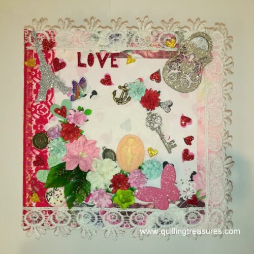 Love Theme Handmade Scrapbook image
