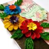 Quilled Flowers Happy Birthday Greeting Card image