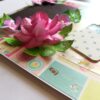Sparkling DieCut Handmade paper Flowers Pink Greeting Card image Sparkling DieCut Handmade paper Flowers Pink Greeting Card image