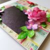 Sparkling DieCut Handmade paper Flowers Pink Greeting Card image Sparkling DieCut Handmade paper Flowers Pink Greeting Card image