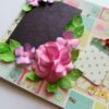 Sparkling DieCut Handmade paper Flowers Pink Greeting Card image Sparkling DieCut Handmade paper Flowers Pink Greeting Card image