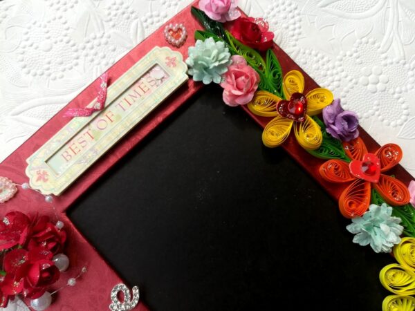 Quilled Red Theme Handmade Photo Frame image Quilled Red Theme Handmade Photo Frame image
