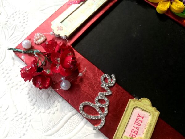 Quilled Red Theme Handmade Photo Frame image Quilled Red Theme Handmade Photo Frame image
