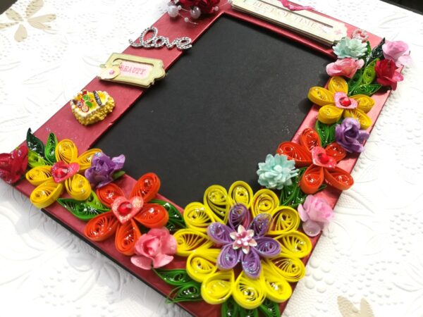 Quilled Red Theme Handmade Photo Frame image Quilled Red Theme Handmade Photo Frame image