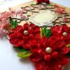 Sparkling Red Quilled Flowers Corner Love Greeting Card image