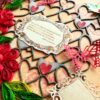 Sparkling Red Quilled Flowers Corner Love Greeting Card image