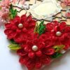 Sparkling Red Quilled Flowers Corner Love Greeting Card image
