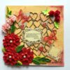 Sparkling Red Quilled Flowers Corner Love Greeting Card image