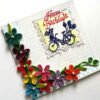 Multicolor Flowers In Corner Birthday Greeting Card image