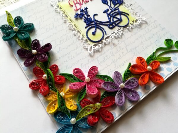 Multicolor Flowers In Corner Birthday Greeting Card image