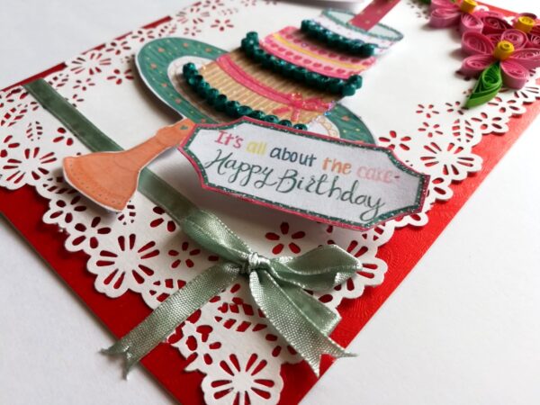 Sparkling Birthday Quilled Cake Greeting card image Sparkling Birthday Quilled Cake Greeting card image
