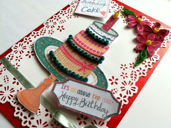 Sparkling Birthday Quilled Cake Greeting card image Sparkling Birthday Quilled Cake Greeting card image