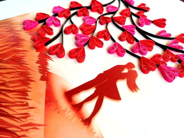 Love Tree Couple Print Quilled Greeting Card image Love Tree Couple Print Quilled Greeting Card image