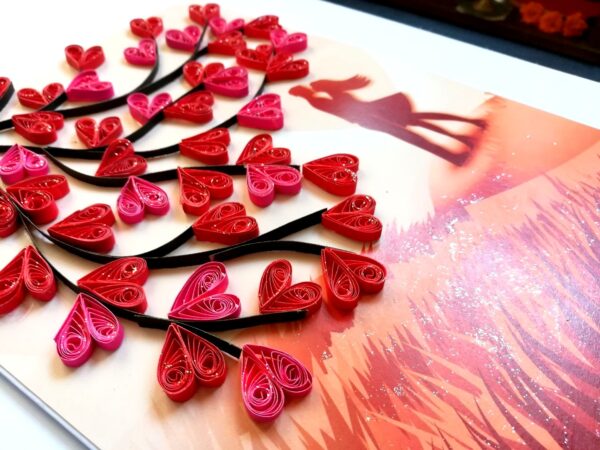 Love Tree Couple Print Quilled Greeting Card image Love Tree Couple Print Quilled Greeting Card image