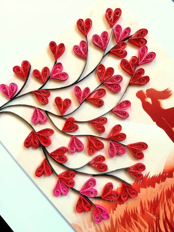 Love Tree Couple Print Quilled Greeting Card image Love Tree Couple Print Quilled Greeting Card image