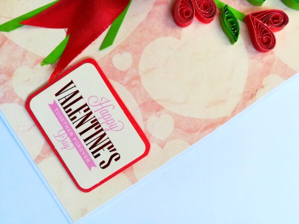 Love Hearts Valentine Day Bouquet Card Handmade image