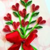 Love Hearts Valentine Day Bouquet Card Handmade image