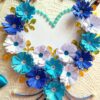 All Blues Quilled Flowers In Heart Greeting Card image All Blues Quilled Flowers In Heart Greeting Card image