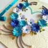 All Blues Quilled Flowers In Heart Greeting Card image All Blues Quilled Flowers In Heart Greeting Card image