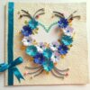 All Blues Quilled Flowers In Heart Greeting Card image All Blues Quilled Flowers In Heart Greeting Card image