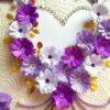 All Purples Quilled Flowers in Heart Greeting Card image All Purples Quilled Flowers in Heart Greeting Card image