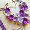 All Purples Quilled Flowers in Heart Greeting Card image All Purples Quilled Flowers in Heart Greeting Card image