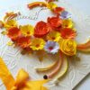 Yellow Themed Quilled Flowers in Heart Greeting Card image Yellow Themed Quilled Flowers in Heart Greeting Card image