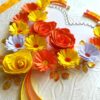 Yellow Themed Quilled Flowers in Heart Greeting Card image Yellow Themed Quilled Flowers in Heart Greeting Card image