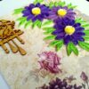 Purple Quilled Flowers With Bird Clock image Purple Quilled Flowers With Bird Clock image