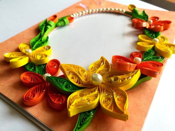 Yellow Themed Photo Frame Greeting Card image