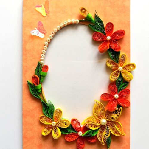 Yellow Themed Photo Frame Greeting Card image