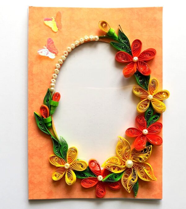 Yellow Themed Photo Frame Greeting Card image