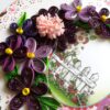 Purple Themed Quilled Flowers Greeting Card image
