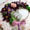 Purple Themed Quilled Flowers Greeting Card image