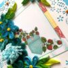 Blue Themed Quilled Flowers Greeting Card image Blue Themed Quilled Flowers Greeting Card image