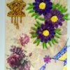 Purple Quilled Flowers With Bird Clock image Purple Quilled Flowers With Bird Clock image
