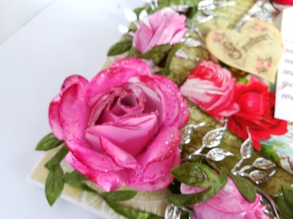 Too Much Love Greeting Card With Sparkling Roses image