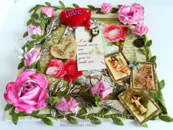 Too Much Love Greeting Card With Sparkling Roses image