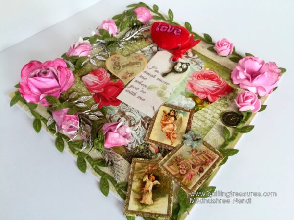 Too Much Love Greeting Card With Sparkling Roses image