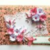 Sweet Pink Quilled Flowers With Paper Lace Greeting Card image Sweet Pink Quilled Flowers With Paper Lace Greeting Card image