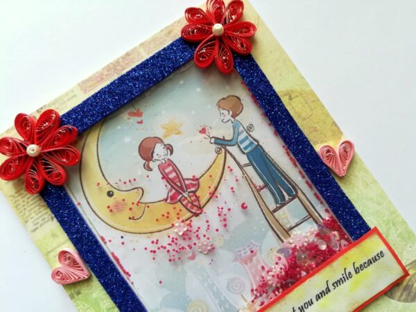 Love you to the Moon Shaker Greeting Card image Love you to the Moon Shaker Greeting Card image