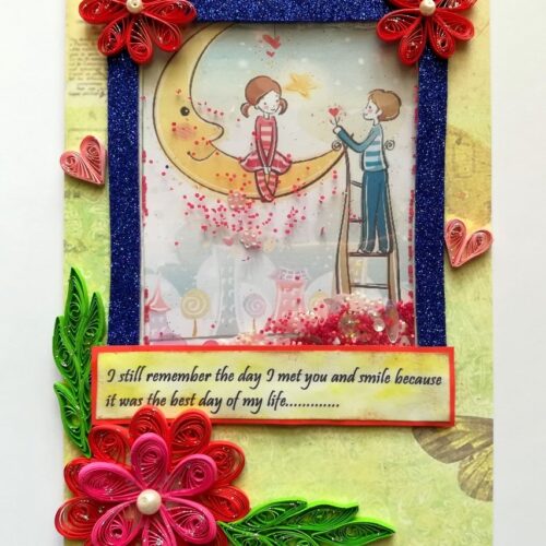 Love you to the Moon Shaker Greeting Card image