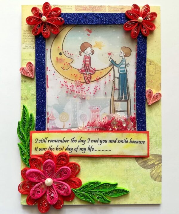 Love you to the Moon Shaker Greeting Card image Love you to the Moon Shaker Greeting Card image